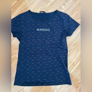 Mango Basics Dark Blue Tee size S